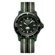 Swatch x Blancpain Green Abyss — дайверские часы Bioceramic Scuba Fifty Fathoms